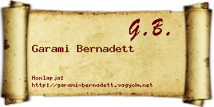 Garami Bernadett névjegykártya